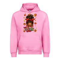 Fuchsia Pink one merry mama christmas afro messy bun Urban Hoodie - texasbilliewilder