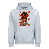 Heather Grey one merry mama christmas afro messy bun Urban Hoodie - texasbilliewilder