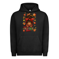 Pigment Black one merry mama christmas afro messy bun Urban Hoodie - texasbilliewilder