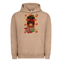 Pigment Burro one merry mama christmas afro messy bun Urban Hoodie - texasbilliewilder
