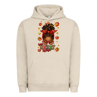 Pigment French Oak one merry mama christmas afro messy bun Urban Hoodie - texasbilliewilder