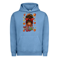 Pigment Pebble Blue one merry mama christmas afro messy bun Urban Hoodie - texasbilliewilder
