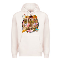 Pale Pink fall  lunch lady Premium Hoodie - BarkalooDesign