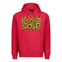 Cardinal sunflower leopard background Premium Hoodie - AdoDesignShop