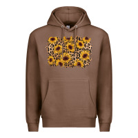 Chestnut sunflower leopard background Premium Hoodie - AdoDesignShop