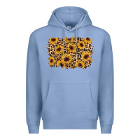 Colony Blue sunflower leopard background Premium Hoodie - AdoDesignShop