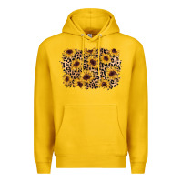 Lemon sunflower leopard background Premium Hoodie - AdoDesignShop