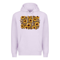 Lilac sunflower leopard background Premium Hoodie - AdoDesignShop