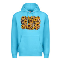 Ocean Blue sunflower leopard background Premium Hoodie - AdoDesignShop