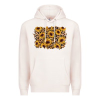 Pale Pink sunflower leopard background Premium Hoodie - AdoDesignShop