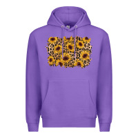 Purple sunflower leopard background Premium Hoodie - AdoDesignShop