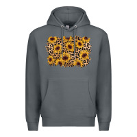 Rock sunflower leopard background Premium Hoodie - AdoDesignShop