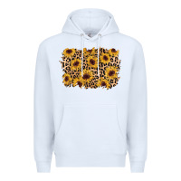 White sunflower leopard background Premium Hoodie - AdoDesignShop