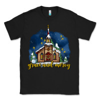 Black Christmas church and snow grace and mercy Classic Tee - AdoDesignShop