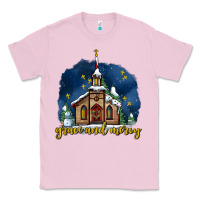 Bubblegum Pink Christmas church and snow grace and mercy Classic Tee - AdoDesignShop