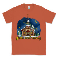 Copper Christmas church and snow grace and mercy Classic Tee - AdoDesignShop