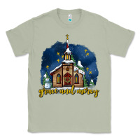 Matcha Christmas church and snow grace and mercy Classic Tee - AdoDesignShop