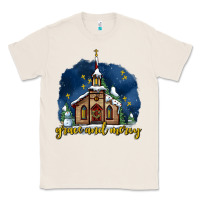 Natural Christmas church and snow grace and mercy Classic Tee - AdoDesignShop