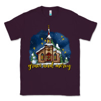 Plum Christmas church and snow grace and mercy Classic Tee - AdoDesignShop