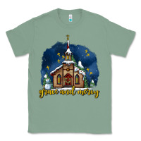 Sage Christmas church and snow grace and mercy Classic Tee - AdoDesignShop