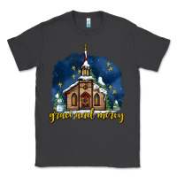 Smoke Christmas church and snow grace and mercy Classic Tee - AdoDesignShop