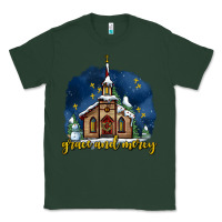 Sports Green Christmas church and snow grace and mercy Classic Tee - AdoDesignShop