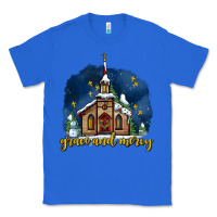 True Royal Christmas church and snow grace and mercy Classic Tee - AdoDesignShop