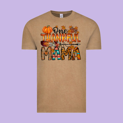 One Thankful Mama Vintage Tee Designed By Racoondesign