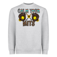 Heather Grey calm your mits Heavyweight Sweatshirt - CowhideDigitalArt