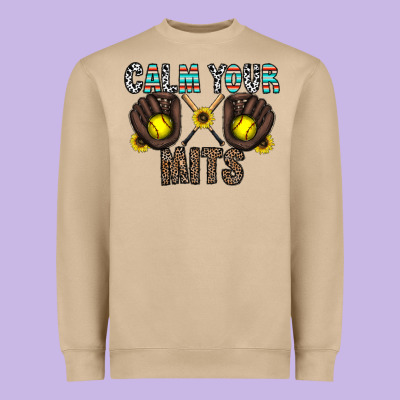 Calm Your Mits Heavyweight Sweatshirt Designed By Cowhidedigitalart