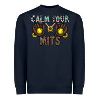 Navy calm your mits Heavyweight Sweatshirt - CowhideDigitalArt