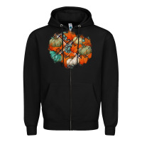 Black fall autumn patches Zipper Hoodie - Jasminsmagicworld