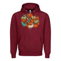 Burgundy fall autumn patches Zipper Hoodie - Jasminsmagicworld