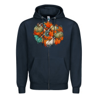 Navy fall autumn patches Zipper Hoodie - Jasminsmagicworld