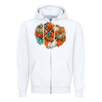 White fall autumn patches Zipper Hoodie - Jasminsmagicworld