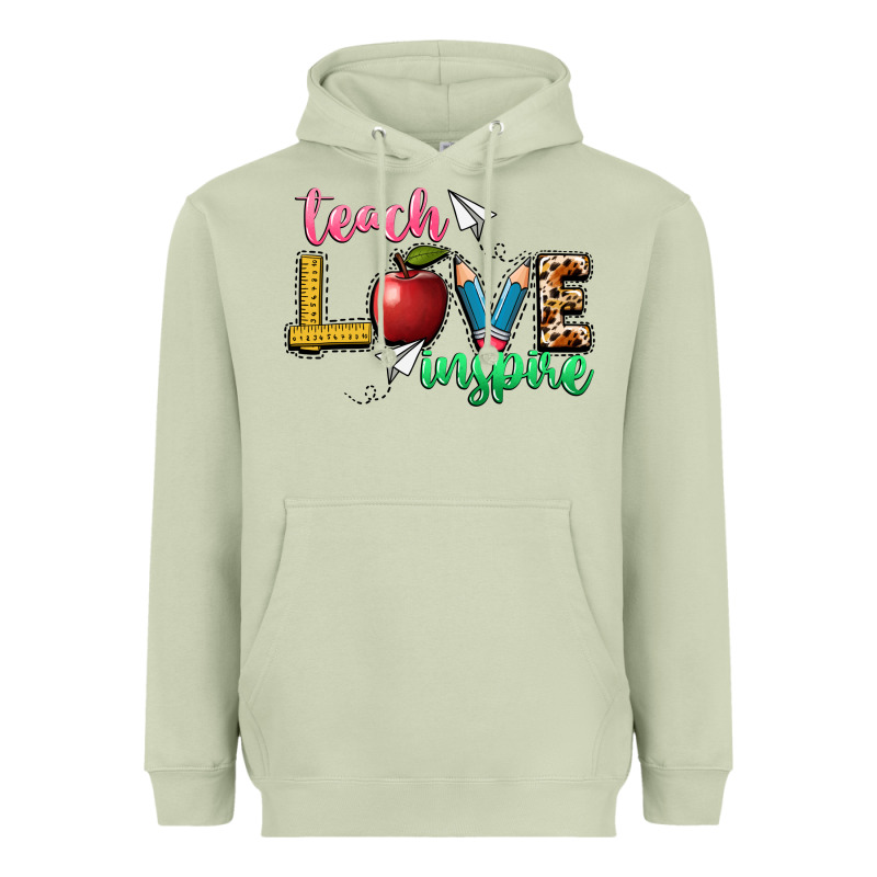 Teach Love Inspire Heavyweight Hoodie by NancyCooperArtShop | Teevron