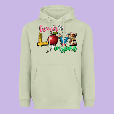 Teach Love Inspire Heavyweight Hoodie Designed By Nancycooperartshop