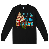 Black tis the season christmas tree cake ado Long Sleeve Tee - AdoDesignShop