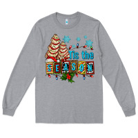 Heather Grey tis the season christmas tree cake ado Long Sleeve Tee - AdoDesignShop
