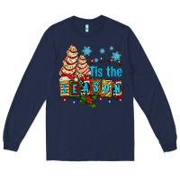 Navy tis the season christmas tree cake ado Long Sleeve Tee - AdoDesignShop