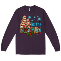 Plum tis the season christmas tree cake ado Long Sleeve Tee - AdoDesignShop