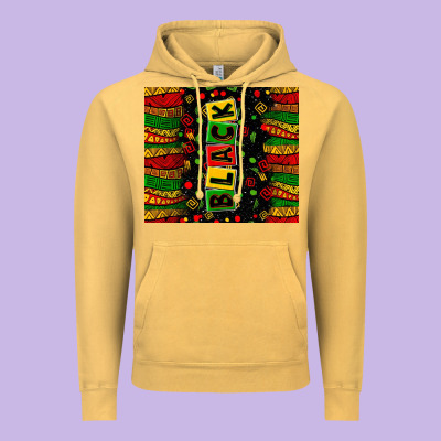 Black License Letters  Juneteenth Vintage Hoodie Designed By Zillion Design Studio