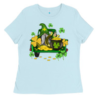Baby Blue st patricks truck and gnome Ladies Tee - AdoDesignShop