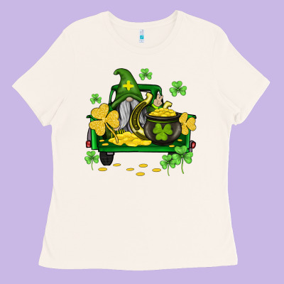 St Patricks Truck And Gnome Ladies Tee Designed By Adodesignshop