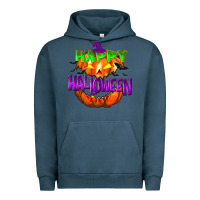 Pigment Midnight Navy Happy Halloween Urban Hoodie - NancyCooperArtShop