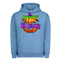 Pigment Pebble Blue Happy Halloween Urban Hoodie - NancyCooperArtShop