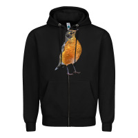 Black American Robin Bird Zipper Hoodie - LillyAllenDesigns