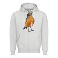 Dove Grey American Robin Bird Zipper Hoodie - LillyAllenDesigns