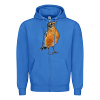 True Royal American Robin Bird Zipper Hoodie - LillyAllenDesigns