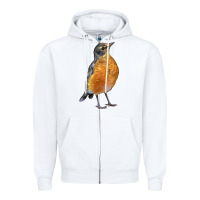 White American Robin Bird Zipper Hoodie - LillyAllenDesigns